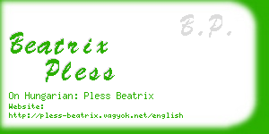 beatrix pless business card